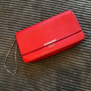 Burberry red clutch
